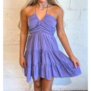 NEW DAY + MOON izzy halter mini dress in lavender